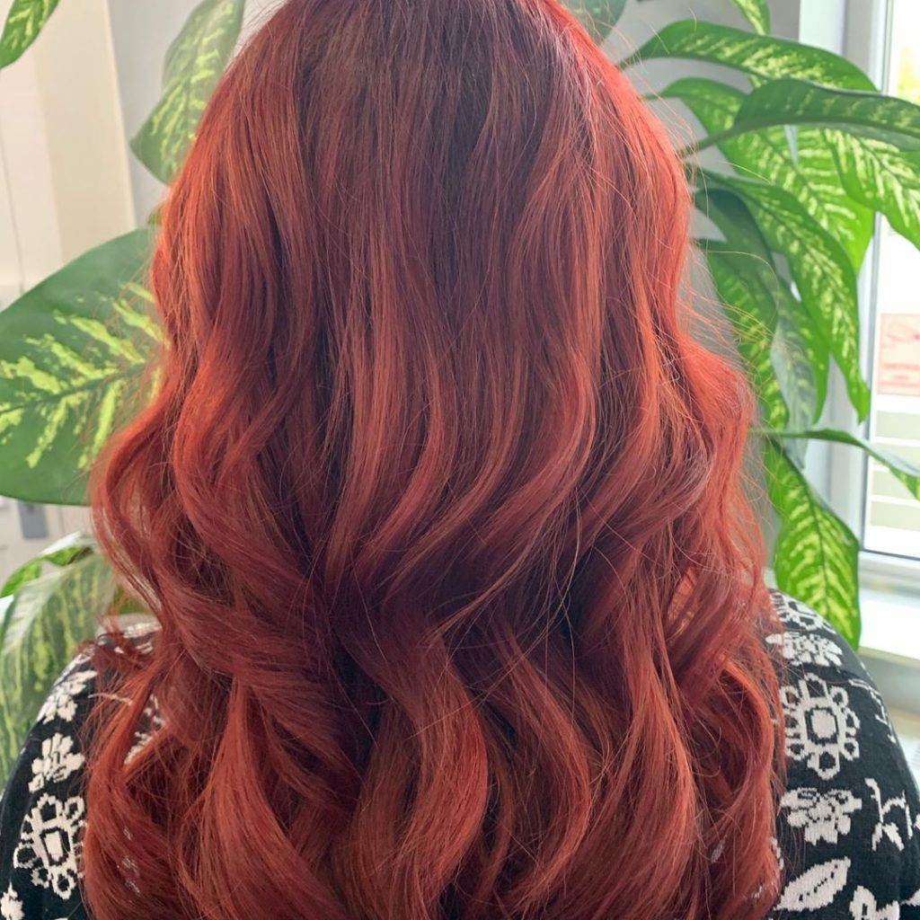 Balayage Rot, lange Haare